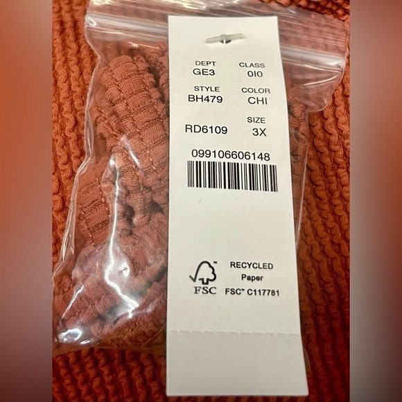 NWT J. Crew Scrunchie Sweetheart Bikini Top in Terracotta with 2 Straps, Size 3X - Picture 9 of 15